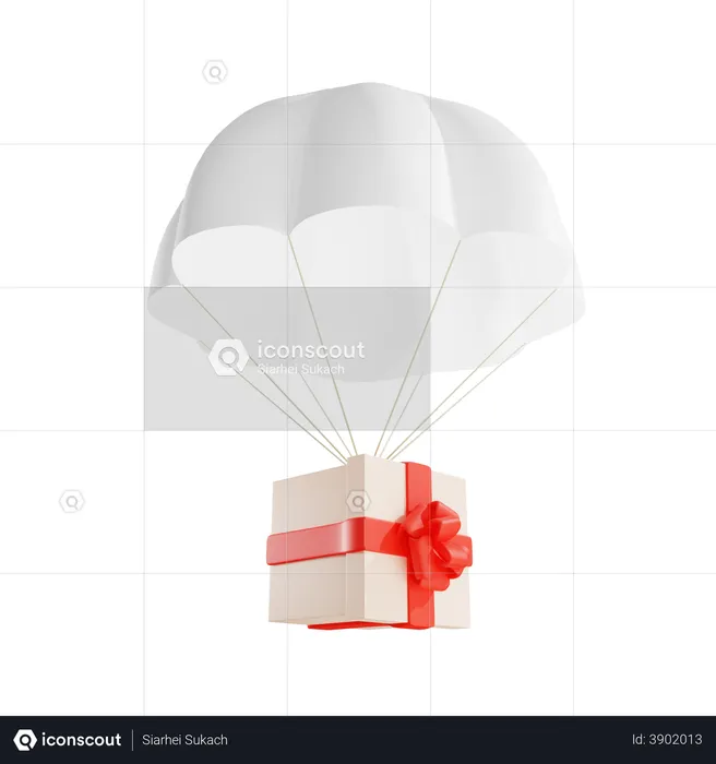 Air gift delivery  3D Illustration