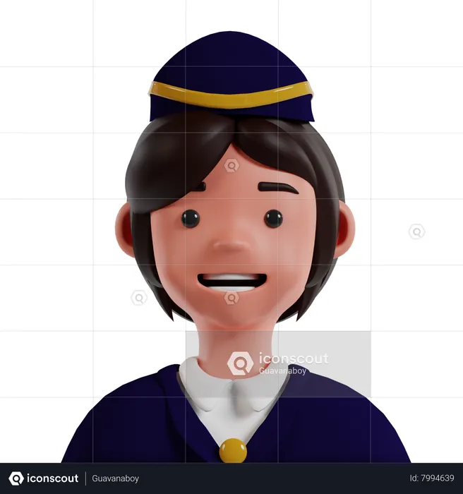 Air Hostess  3D Icon