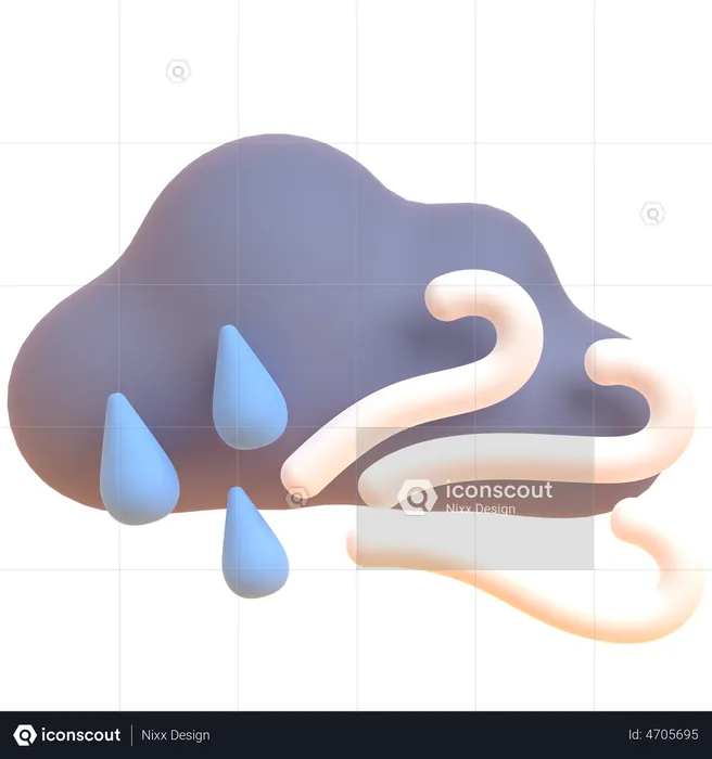 Air nuageux et pluvieux  3D Illustration
