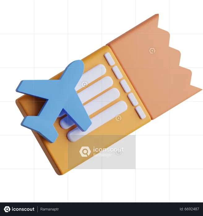 Air Plane Ticket  3D Icon