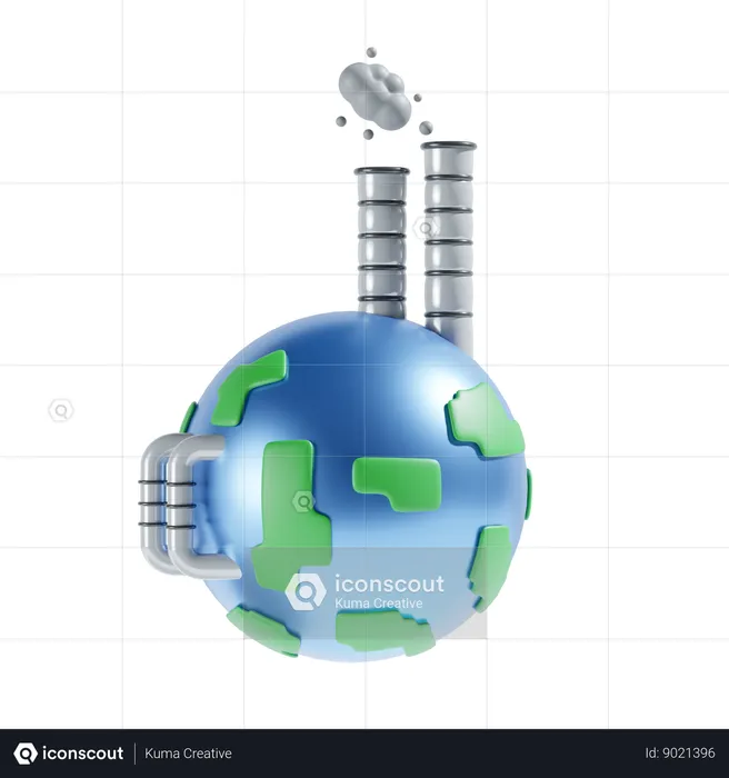 Air Pollution  3D Icon