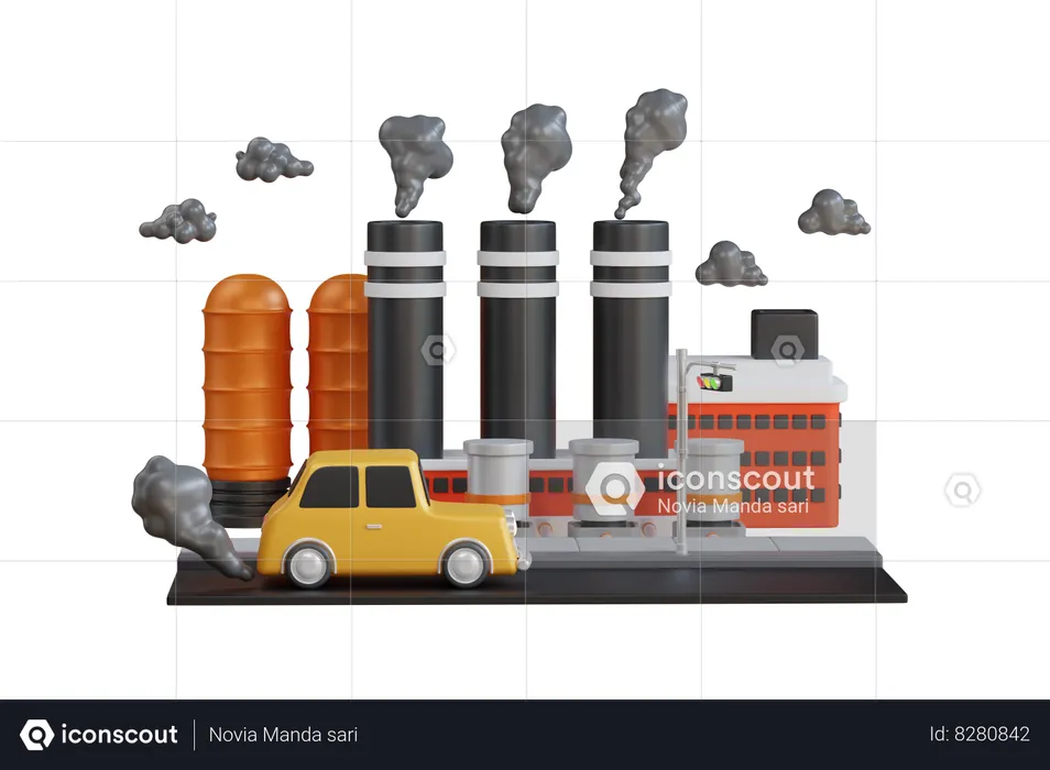 Air Pollution  3D Illustration