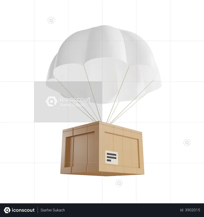 Airdrop delivery  3D Illustration