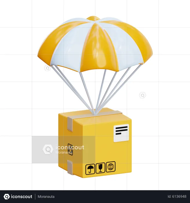 Airdrop Parachute Packing Shipping  3D Icon
