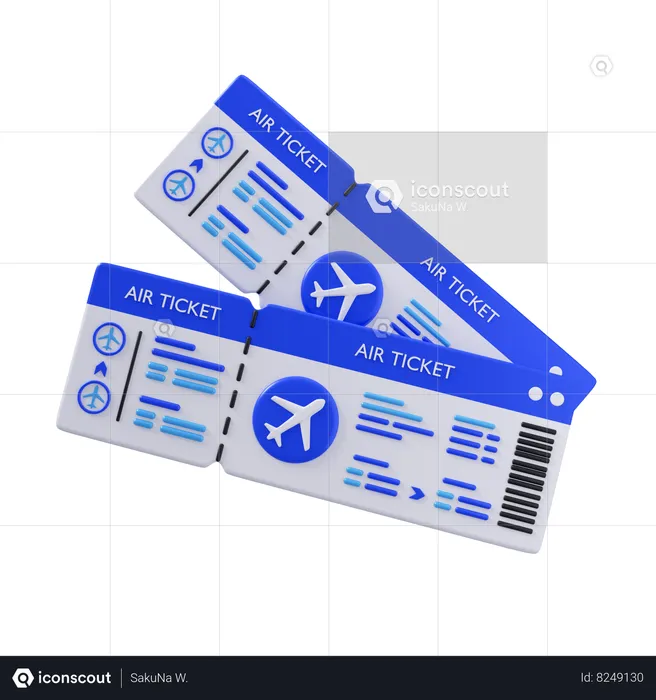 Airline Ticket  3D Icon