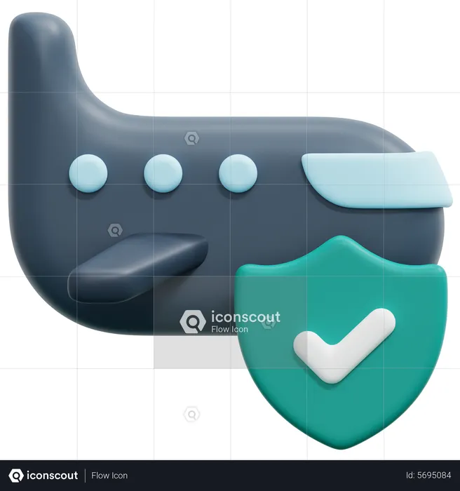 Airplane Insurance  3D Icon