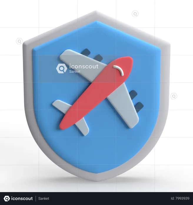 Airplane Security  3D Icon