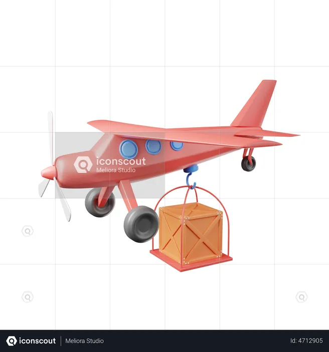 Airplane Shipping  3D Illustration