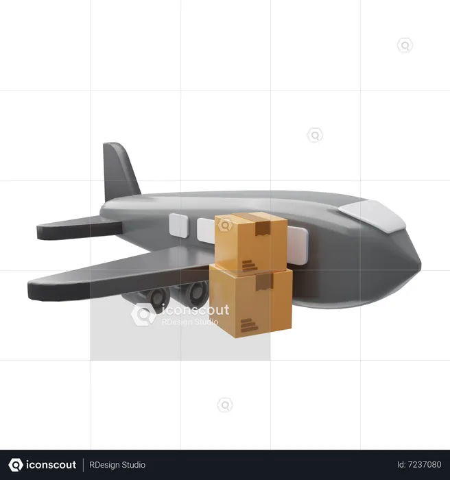 Airplane Shipping  3D Icon
