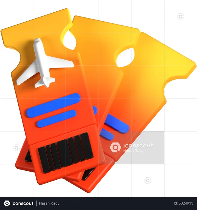 Airplane Ticket  3D Icon