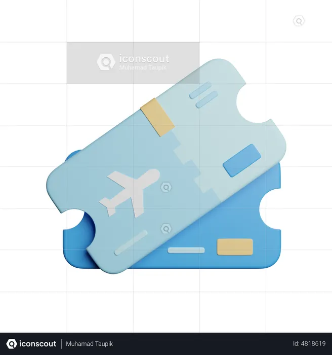 Airplane Ticket  3D Icon