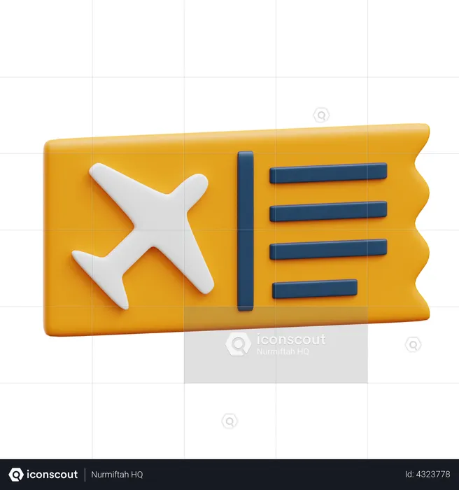 Airplane Ticket  3D Illustration
