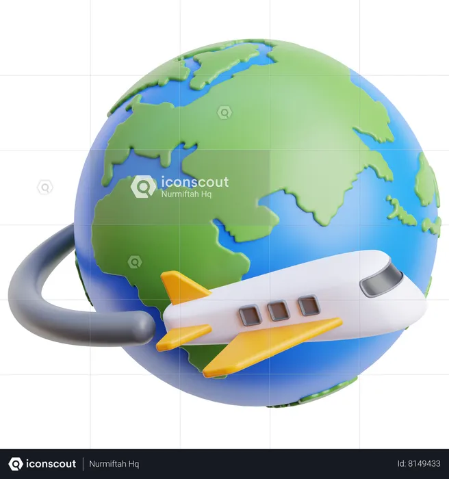 Airplane Travel  3D Icon