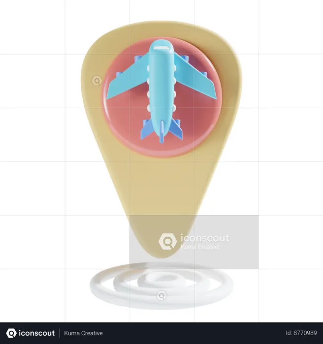 Airport Location  3D Icon