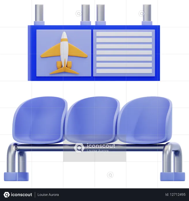 공항 라운지  3D Icon