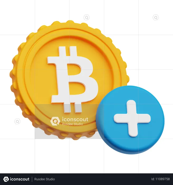 Ajouter des bitcoins  3D Icon