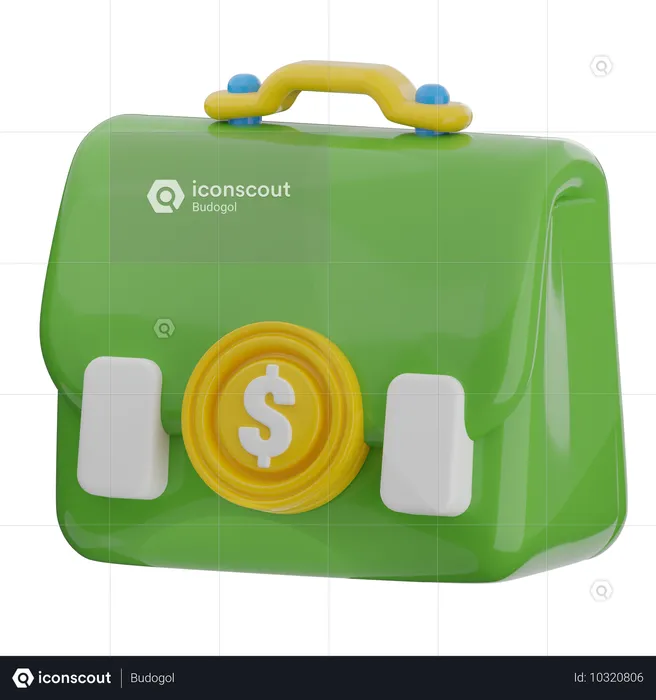 Aktentasche Geld  3D Icon