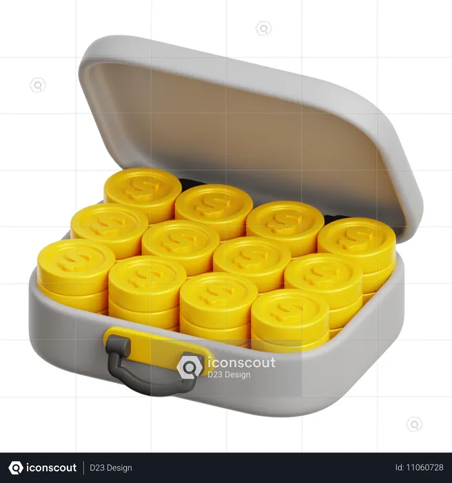 Aktentasche Münze  3D Icon