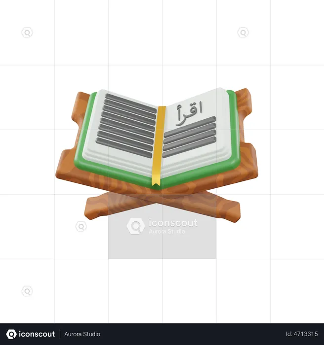 Al Quran Book Read  3D Illustration