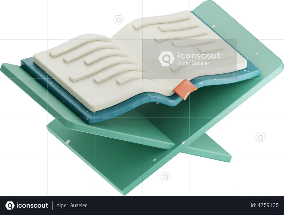 Al Quran Book Read  3D Illustration