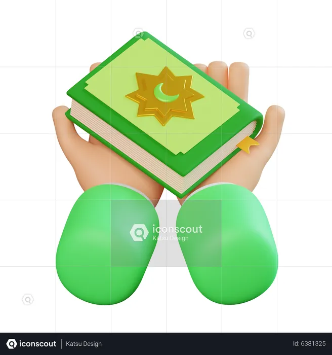 Al Quran in hand  3D Icon