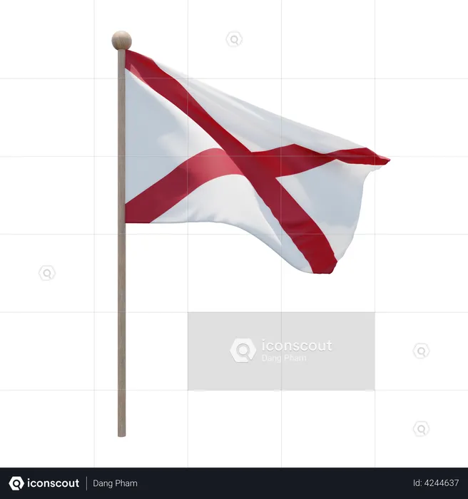 Alabama Flagpole Flag 3D Flag