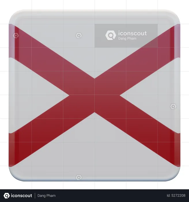 Alabama Square Flag Flag 3D Icon