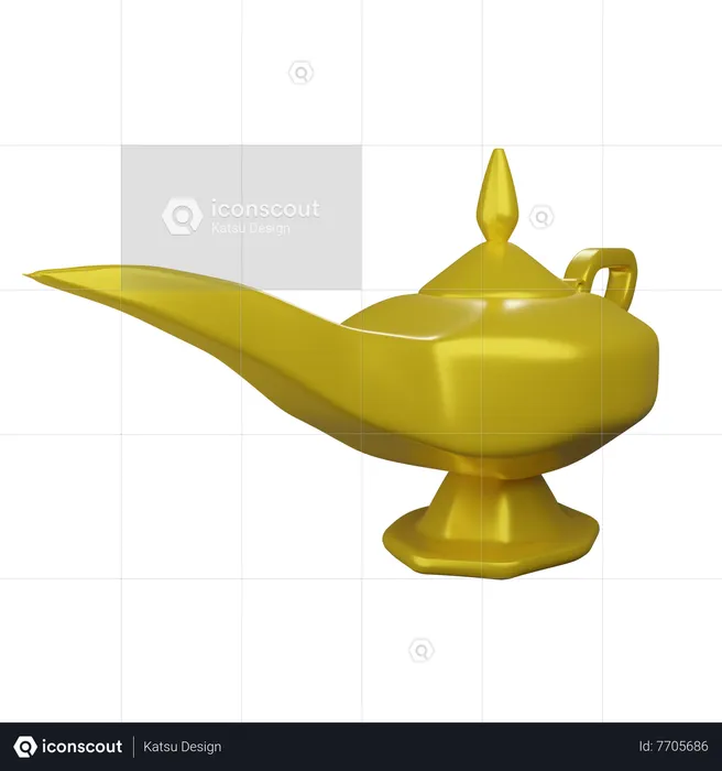Aladdin Lamp  3D Icon