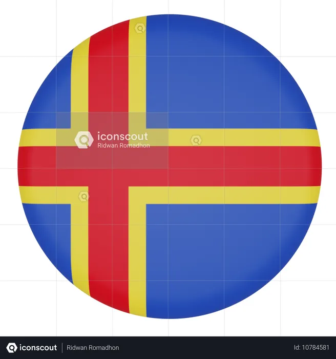 Aland Flag 3D Icon