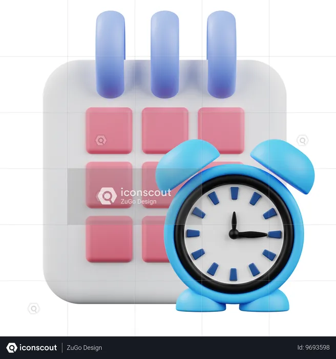 Wecker Kalender  3D Icon