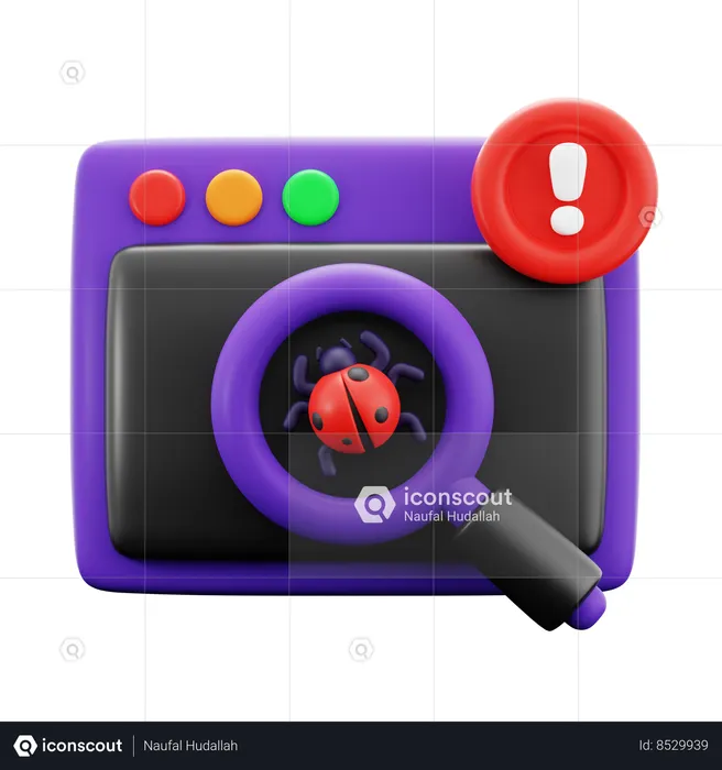 Alarme de bug cibernético  3D Icon