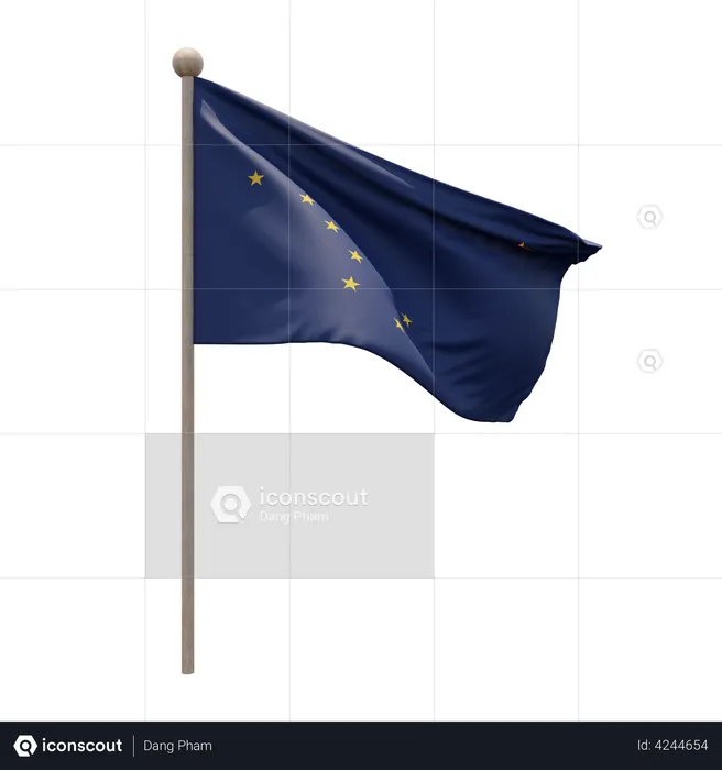 Alaska Flagpole Flag 3D Flag