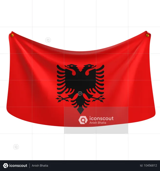 Albânia Flag 3D Icon