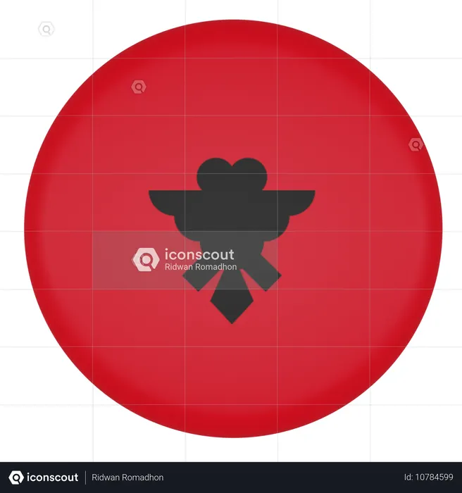 Albania Flag 3D Icon