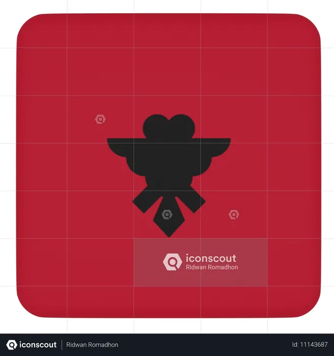 Albania Flag 3D Icon