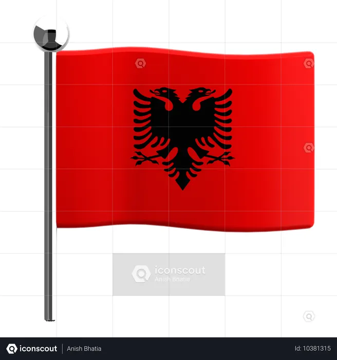 Albania Flag 3D Icon