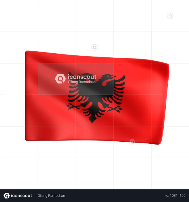 Albania Flag 3D Icon