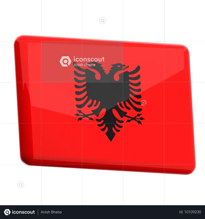 Albania Flag 3D Icon