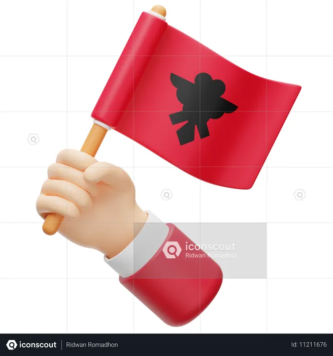 アルバニアの国旗 Flag 3D Icon