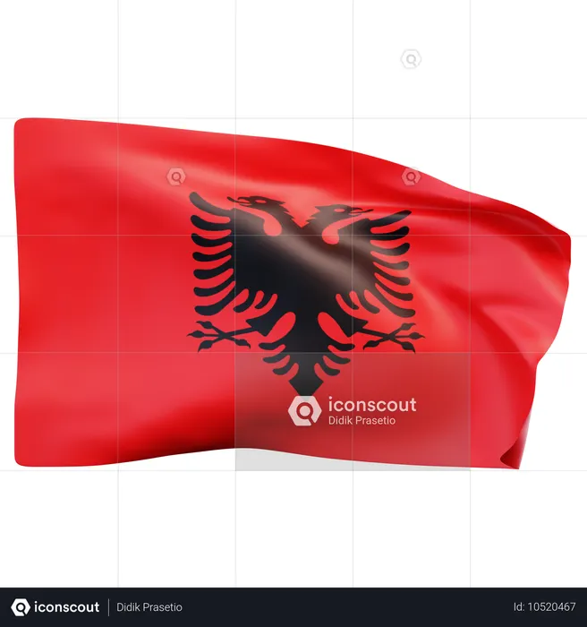 Albania Flag Flag 3D Icon