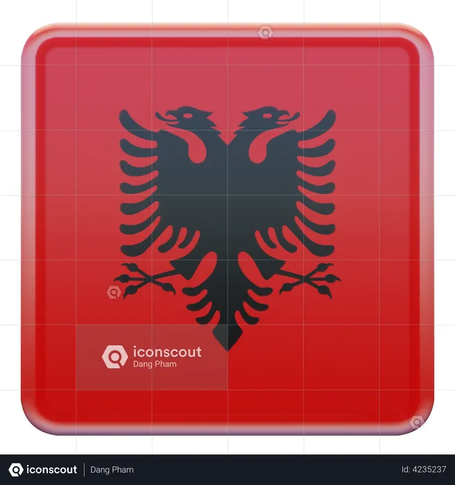 Albania Flag Flag 3D Illustration