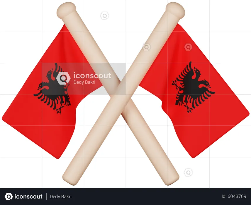Albania Flag Flag 3D Icon