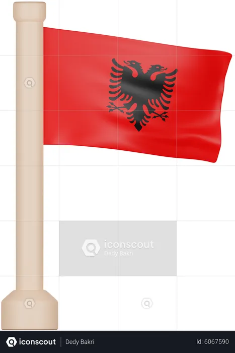 Albania Flag Flag 3D Icon
