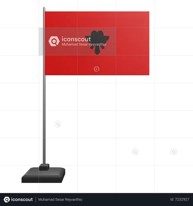 Albania Flag  3D Icon