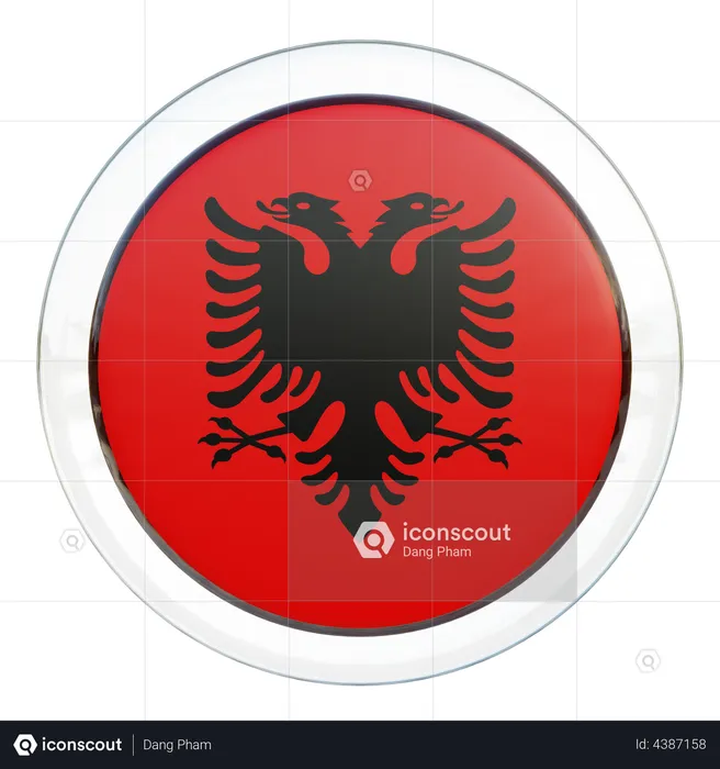 Albania Flag Glass Flag 3D Flag