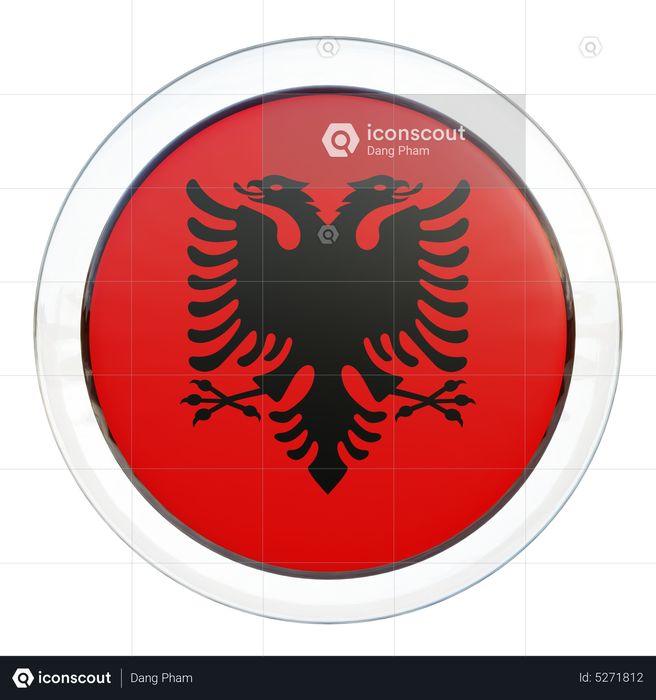 Premium Albania Round Flag Flag 3D Icon download in PNG, OBJ or Blend