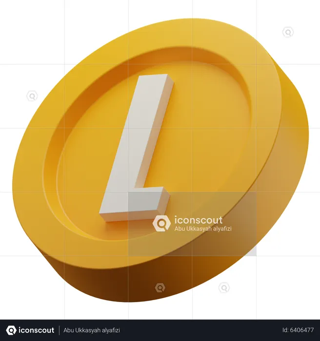 Albanian Lek Gold Coin  3D Icon