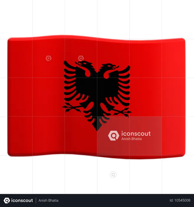 Albanien Flag 3D Icon