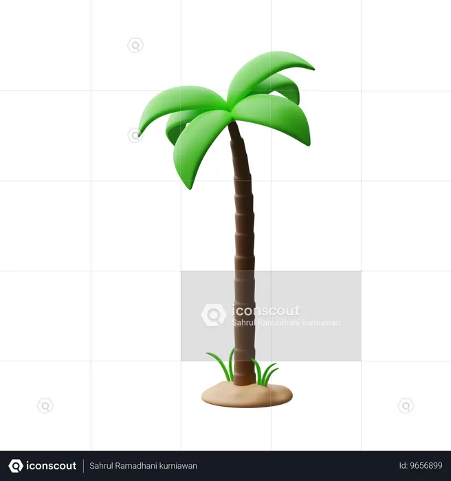 Albero di cocco  3D Icon