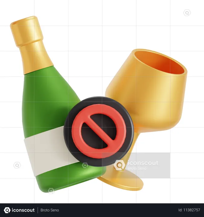 Alcohol forbidden  3D Icon